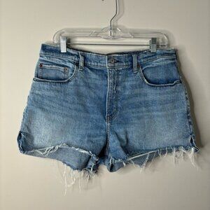 Abercrombie & Fitch The Mom Rainbow Heart Cutoff Denim Jean Shorts High Rise